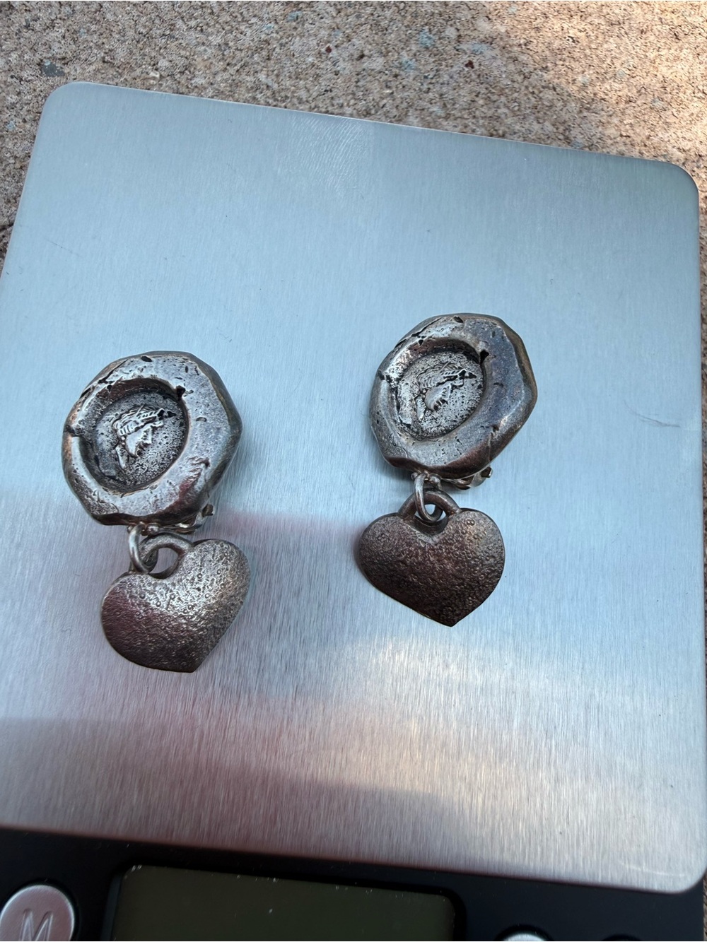 Leslie Block Sterling Silver Textured Heart Clip-On Earrings – 34g, Signed 925